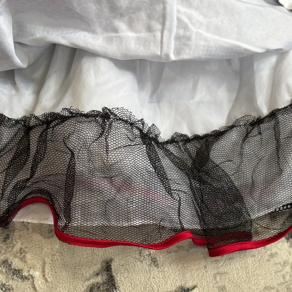 Penelope Mack Velvet Holiday Black and Red Lace Trim Kids Girls Dress sz 12